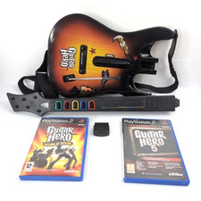 Chitarra Guitar Hero PS2 + Ricevitore Dongle + 2 Giochi Sony Playstation 2