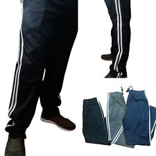 PANTALONI TUTA TRIACETATO UOMO DONNA BANDE LATERALI BLU GRIGIO NERO SPORT MODA