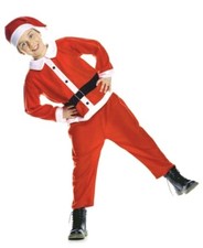 NATALE CHRISTMAS VESTITO BABBO NATALE CON BARBA SANTA CLAUS DRESS BAMBINO