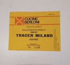 BIGLIETTO TICKET BASKET SERIE A 1986/87 BERLONI TORINO TRACER MILANO DISTINTI