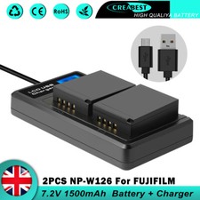 2x NP-W126 NP-W126S batteria +