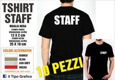 T Shirt STAFF 10 pezzi STOCK maglia security party bar discoteca sicurezza