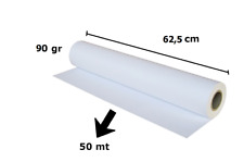 ROTOLO PLOTTER F.TO A1 cm 62,5 x 50 mt 90 gr/mq ANIMA 50 OTTIMA CARTA BIANCA