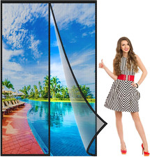 Zanzariera Magnetica Porta Finestra 125X240 Cm, Tenda Zanzariera Chiusura Automa