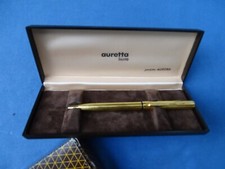 Aurora-Auretta lusso-Penna a sfera laminata oro-Box originale-Ottime condizioni