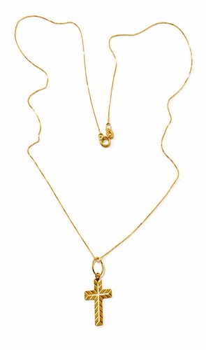 Collana con croce 45cm oro - con,