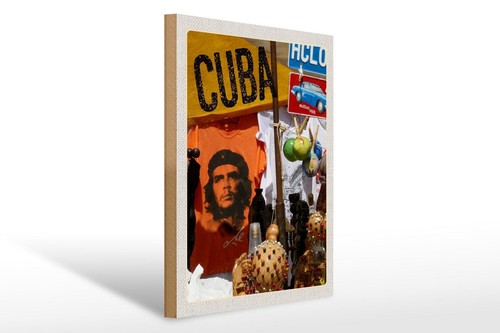 Holzschild reise 30x40 - holzschild, cuba