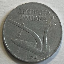 Italy 10 Lire minted 1954 -