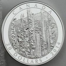 Canada 2014 $20 Emily Carr: Totem Forest, 1 oncia 99,99% argento puro proof