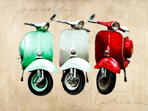 Quadro vespe bandiera italia - vespe,