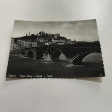 VERONA PONTE PIETRA E CASTEL S. O PIETRO BURGO CARTOLINA VINTAGE VIAGGIATA