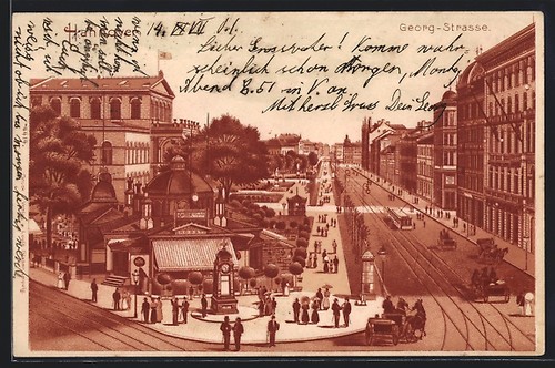 Litografia hannover ferrovia - hannover,,