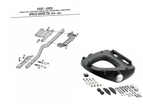 6702fz givi attacco piastra - 6702fz+m5, attacco+piastra