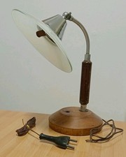 VECCHIA LAMPADA ACCIAIO E LEGNO VINTAGE 