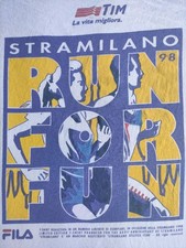 Vintage 1998 STRAMILANO Marathon T Shirt Fila Runner Skate 80s 90s Single Stitch