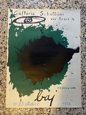 Baj Enrico Manifesto / Poster 71 x 54 cm. Milano Galleria Schettini 1956