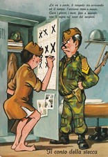 C4 - Cp Cartolina Satirica Militare IL CONTO DELLA STECCA  - Fg Nvg