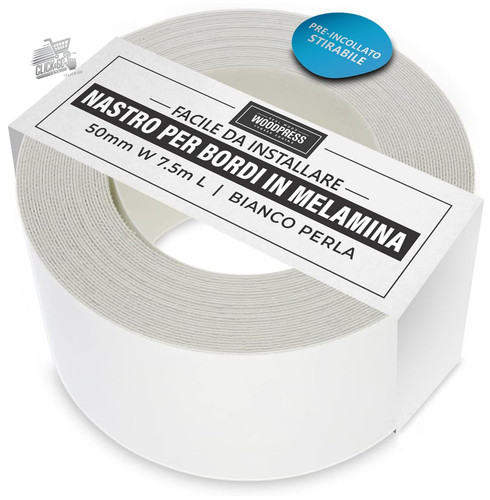 Bordo melamina bianco perlato - bianco,