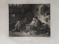 Antica Stampa 1850 - La Scuola