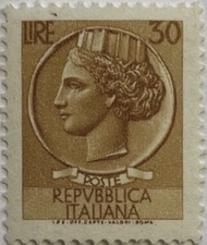 Francobollo Siracusana 30 Lire