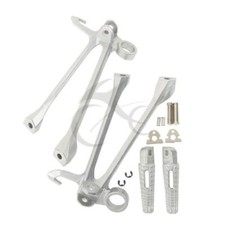 PAIR OF SILVER REAR FOOTRESTS