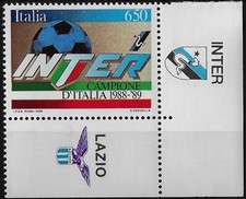 1989 italia repubblica Inter Campione Con appendice Inter MNH