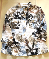 CAMICIA LINO MADE IN ITALY - VINTAGE - MANICA 3/4 - TAGLIA 48 - FANTASIA