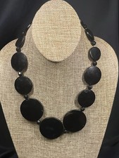 COLLANA VINTAGE DISCO BACHELITE NERO 20,5-23,75”