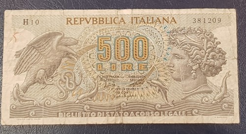 Banconota 500 lire aretusa - banconota,