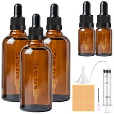 CoKeeSun 3 Pezzi 100ml Boccette Vetro Contagocce Ambrato Bottiglie Co