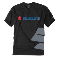 T-shirt maglietta Factory Effex Suzuki Big S nera con licenza per adulti GSXR RM RMZ NUOVA