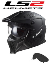 CASCO LS2 DRIFTER CON MENTONIERA RIMOVIBILE NERO OPACO VISIERA FUME' OMAGGIO