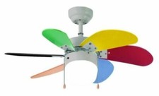 VENTILATORE DA SOFFITTO COLORATO AGITATORE D’ARIA 6 PALE + LUCE