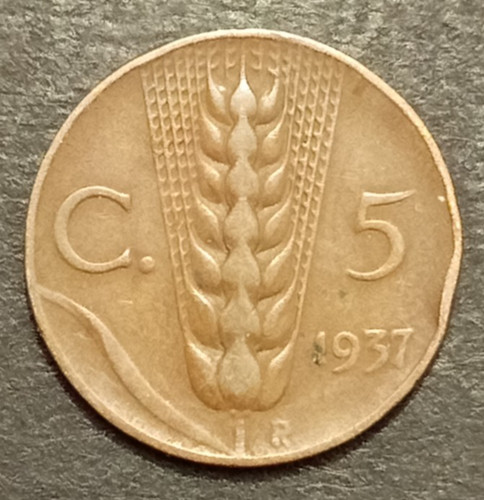 Centesimi lire spiga 1937 bb - 5,