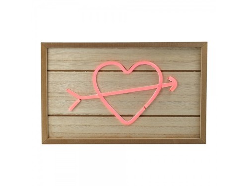 Lampada led legno cuore con - in,
