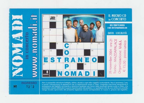 Biglietto ticket nomadi corpo - nomadi,
