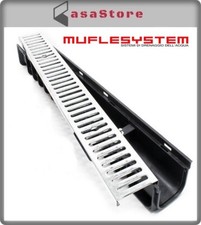 CANALETTA CANALE DI SCOLO MUFLE COMPONIBILE GRIGLIA ZINCATA MODULARE H9,2x12x100