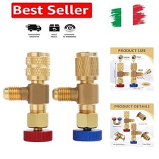 2 Pezzi Riempimento Refrigerante Valvola di Sicurezza R410 R22, Valvole Contr...