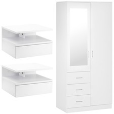 Homcom set comodini sospesi - 2,