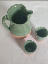 Brocca E Bicchieri In Ceramica