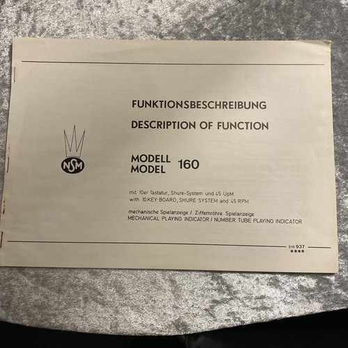 Nsm model 160 - model,
