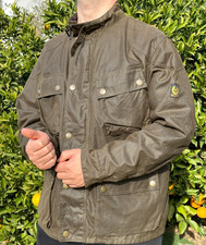 Giacca Belstaff Wax Collection Rider resistente alle intemperie moto bici oliva taglia L