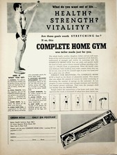 1960 Complete Home Gym Muscle Exercise Bodybuilding Equipment - Vintage Print Ad
