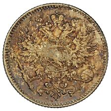 Finlandia - 50 Penniä 1917 - Nicolas II - Argento - MS - KM.20 - Schön.14 Moneta