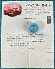 Rara Lettera Lattoniere Elettricista Giovanni BALLA-Moncalieri 1955
