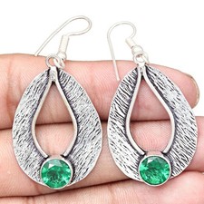 Pietra preziosa quarzo smeraldo regalo fatto a mano per lei orecchini...