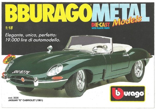 Pubblicità 1989 burago jaguar - pubblicità,
