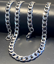 Inox collana catena in acciaio da uomo argento girocollo rap punk lunga 50 60 cm