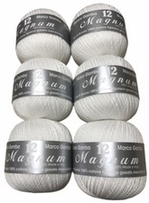 OFFERTA 6 GOMITOLI MAGNUM12 DA GR.100 BIANCO E/O BEIGE 100%COTONE filo di scozia