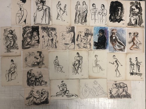 Vecchi disegni china - , su